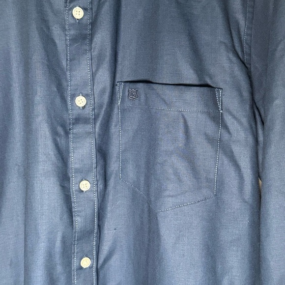 London Castle Men’s 100% Cotton Sz XL Long Sleeve Navy Button Up - Picture 2 of 8